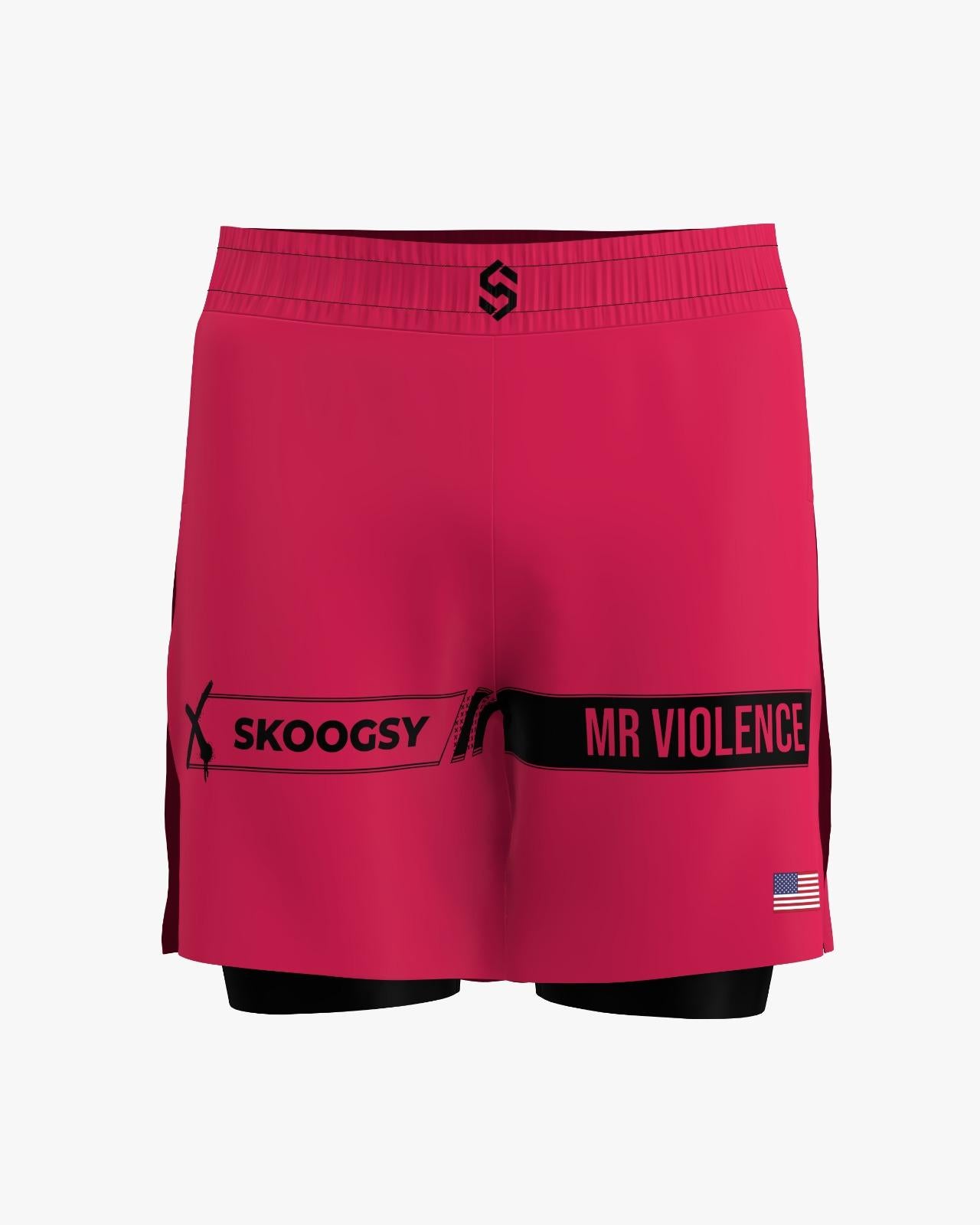 Custom Gladiator Shorts - Magenta/Black