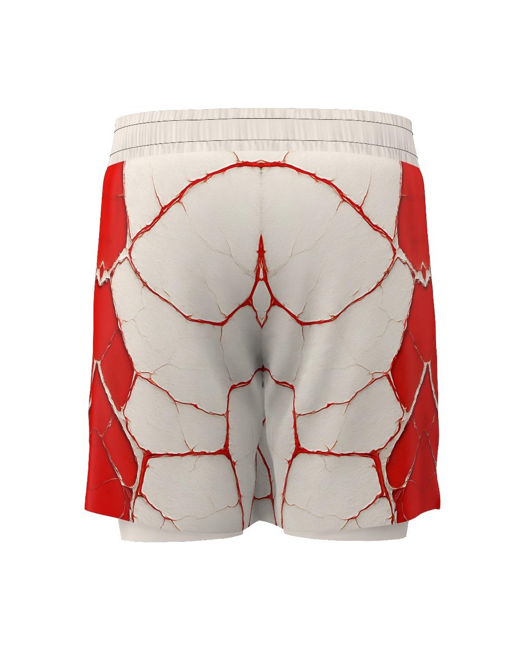 Custom Gladiator Shorts - Offwhite/Red