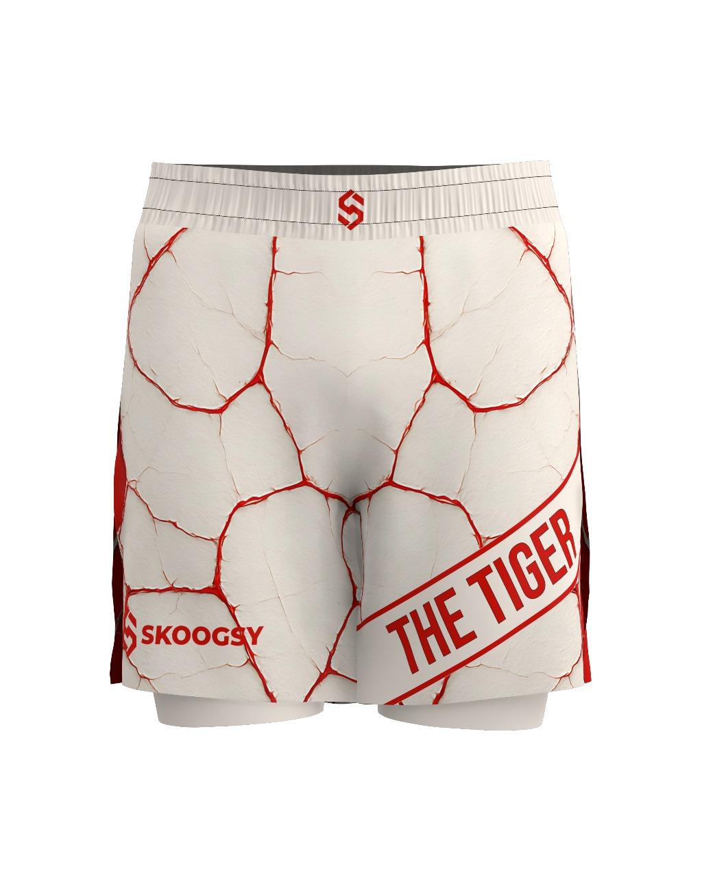 Custom Gladiator Shorts - Offwhite/Red