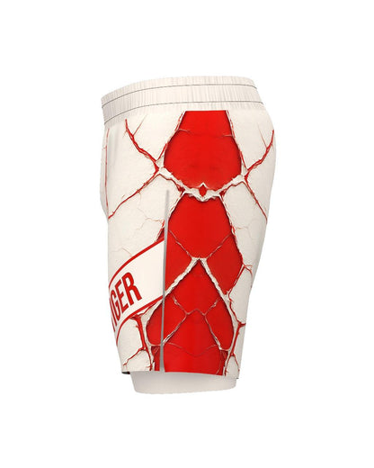 Custom Gladiator Shorts - Offwhite/Red