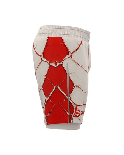Custom Gladiator Shorts - Offwhite/Red