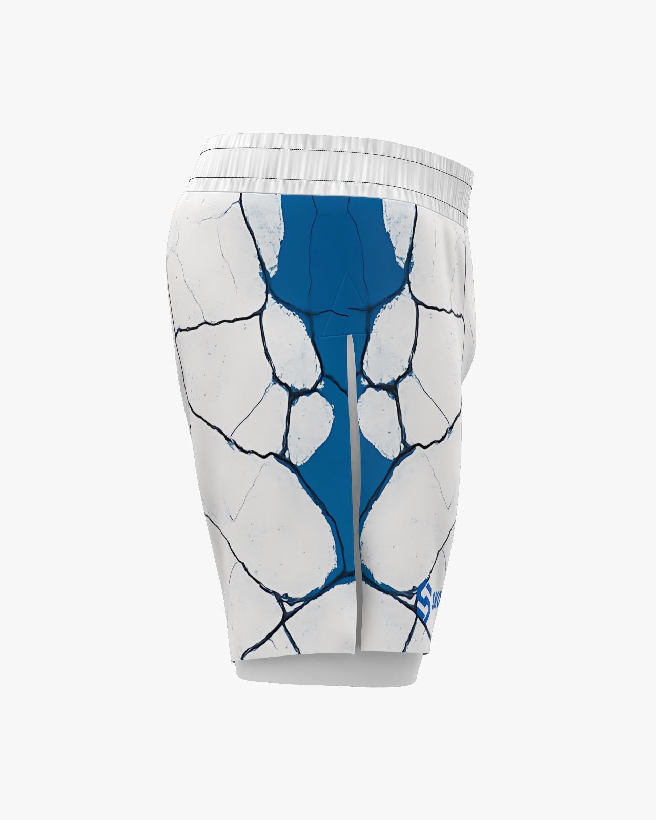 Custom Gladiator Shorts – White/Blue