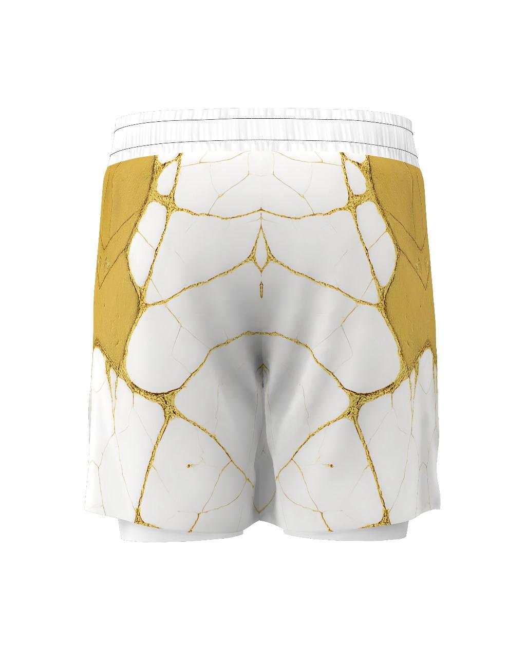 Custom Gladiator Shorts – White/Gold