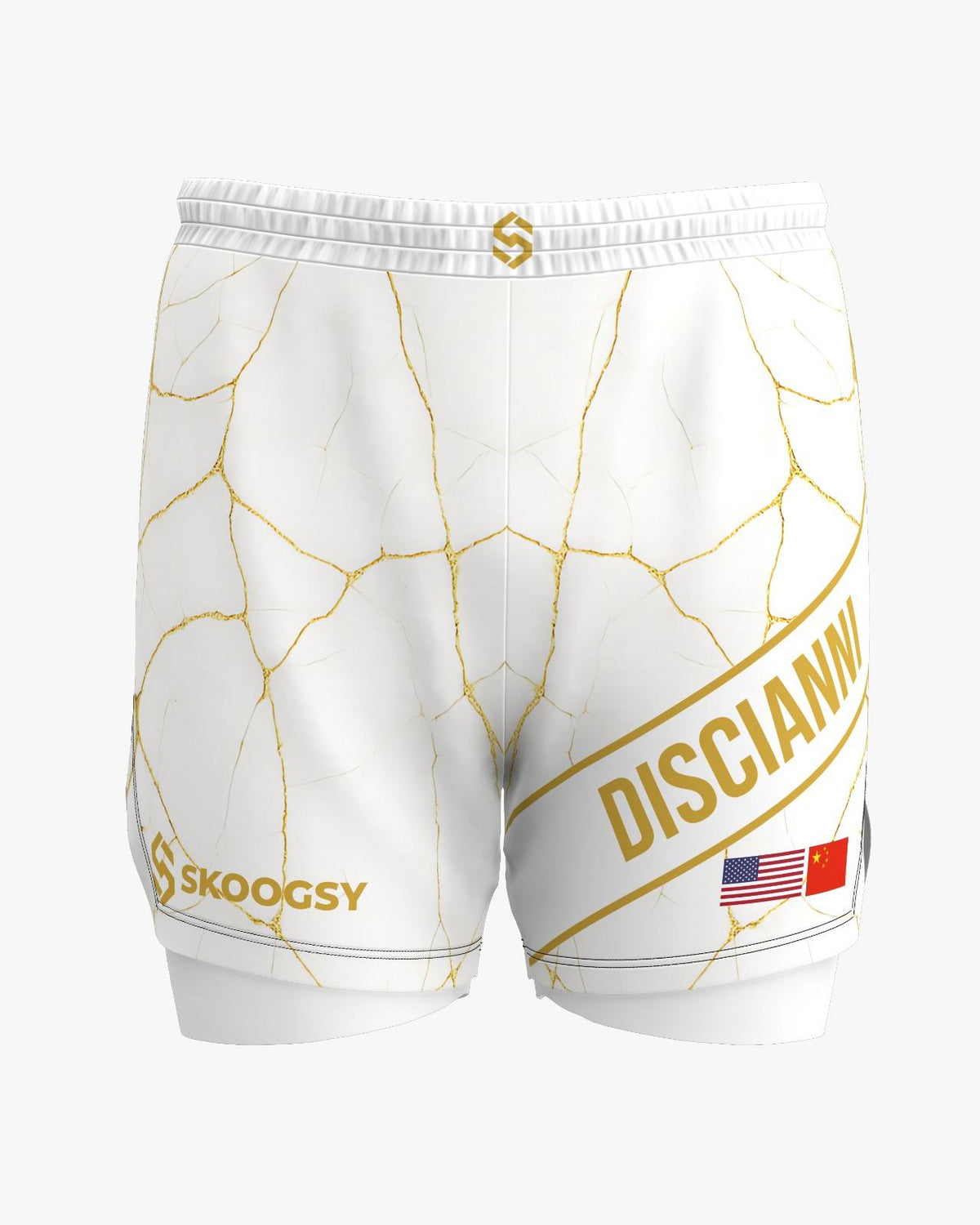 Custom Hybrid Shorts - White/Gold