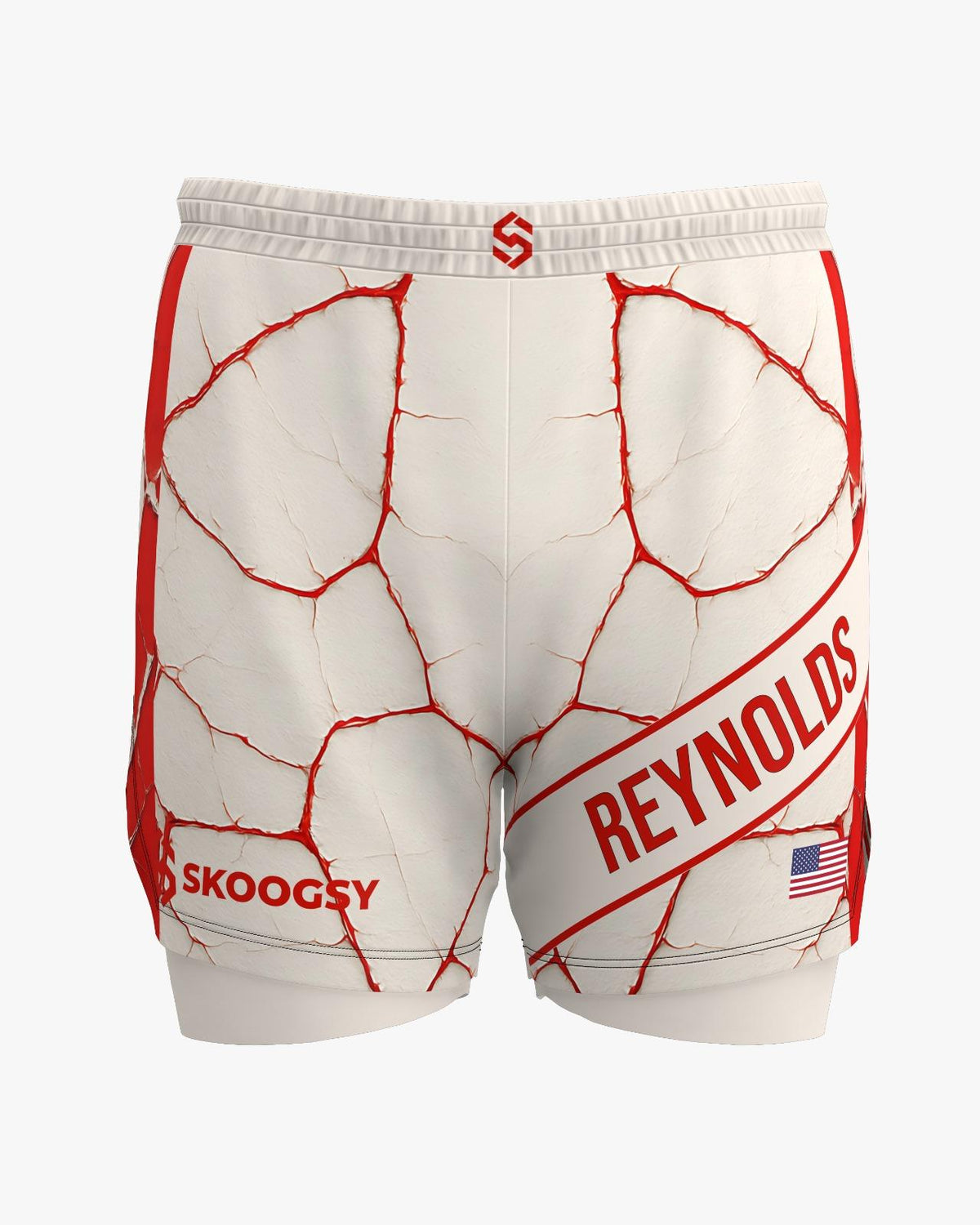 Custom Hybrid Shorts - Offwhite/Red