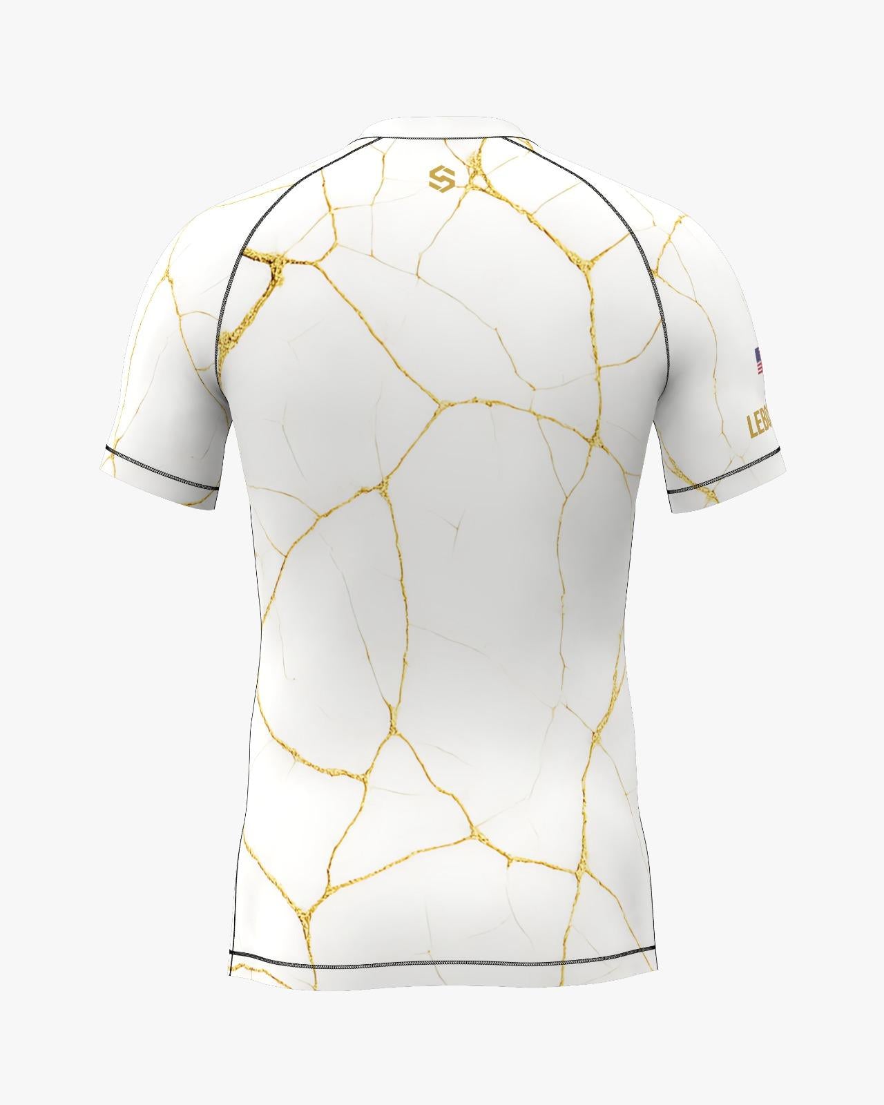 Custom Rashguard - White/Gold