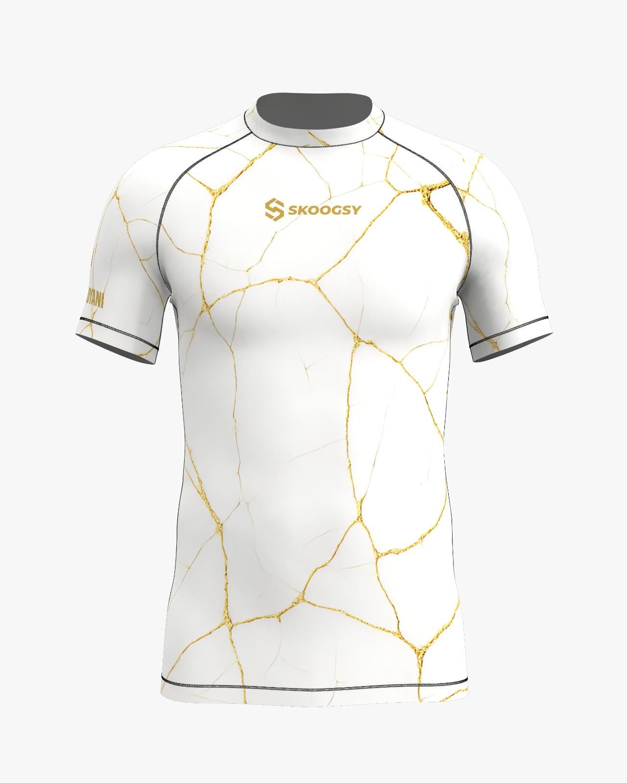 Custom Rashguard - White/Gold
