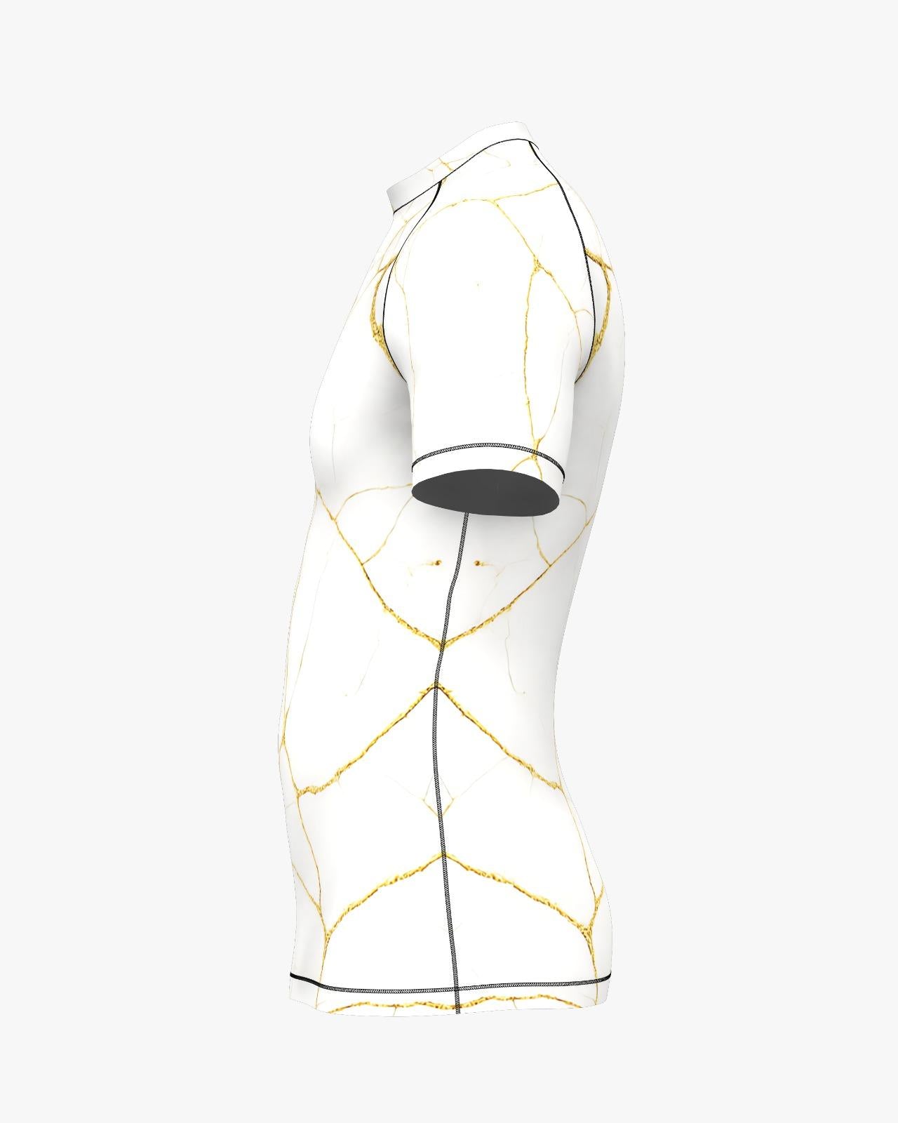 Custom Rashguard - White/Gold