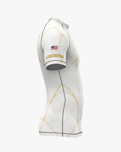 Custom Rashguard - White/Gold