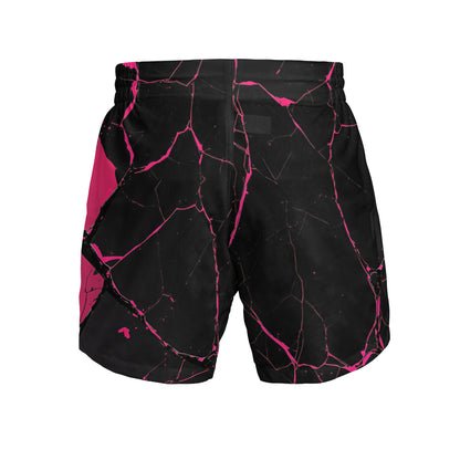 Custom MMA Shorts - Pink Black Kintsugi