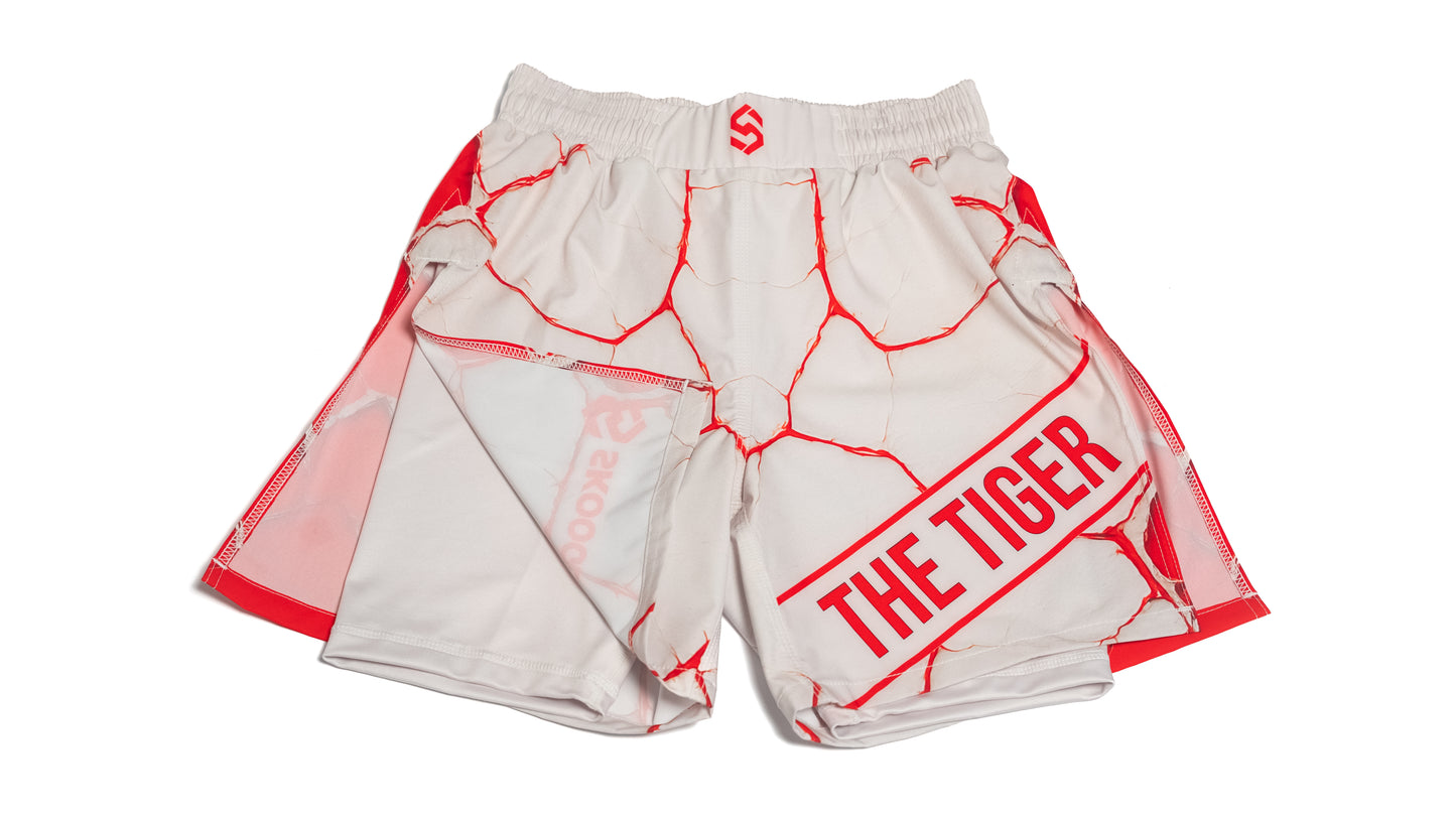Custom Gladiator Shorts - Offwhite/Red