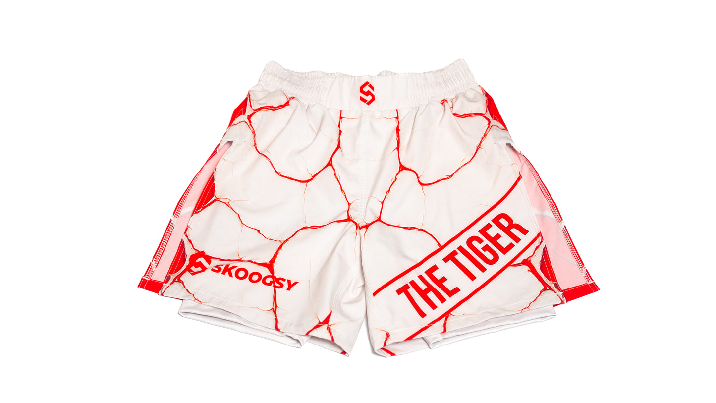 Custom Gladiator Shorts - Offwhite/Red