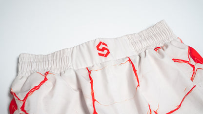 Custom Gladiator Shorts - Offwhite/Red