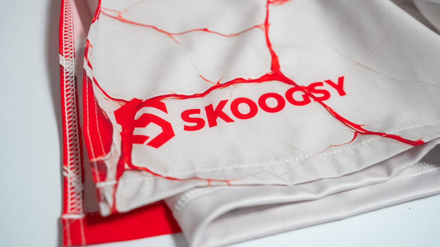 Custom Gladiator Shorts - Offwhite/Red