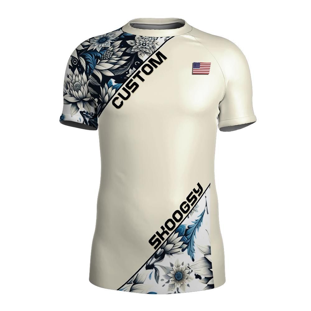 Custom MMA Rashguard - Blue Floral