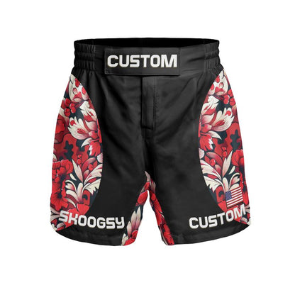 Custom MMA Shorts - Red Floral