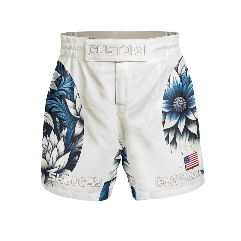 Custom MMA Shorts - Blue Floral