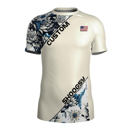 Custom MMA Rashguard - Blue Floral